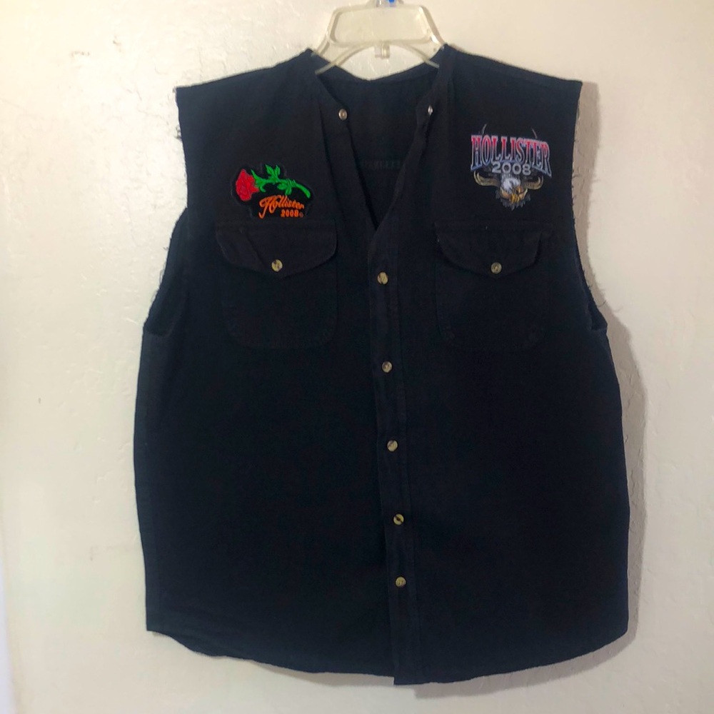 Hollister Motorcycle Rally Shirt Vest Size L?🤔